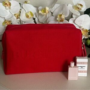 NEW Burberry Embossed Pouch Bundle